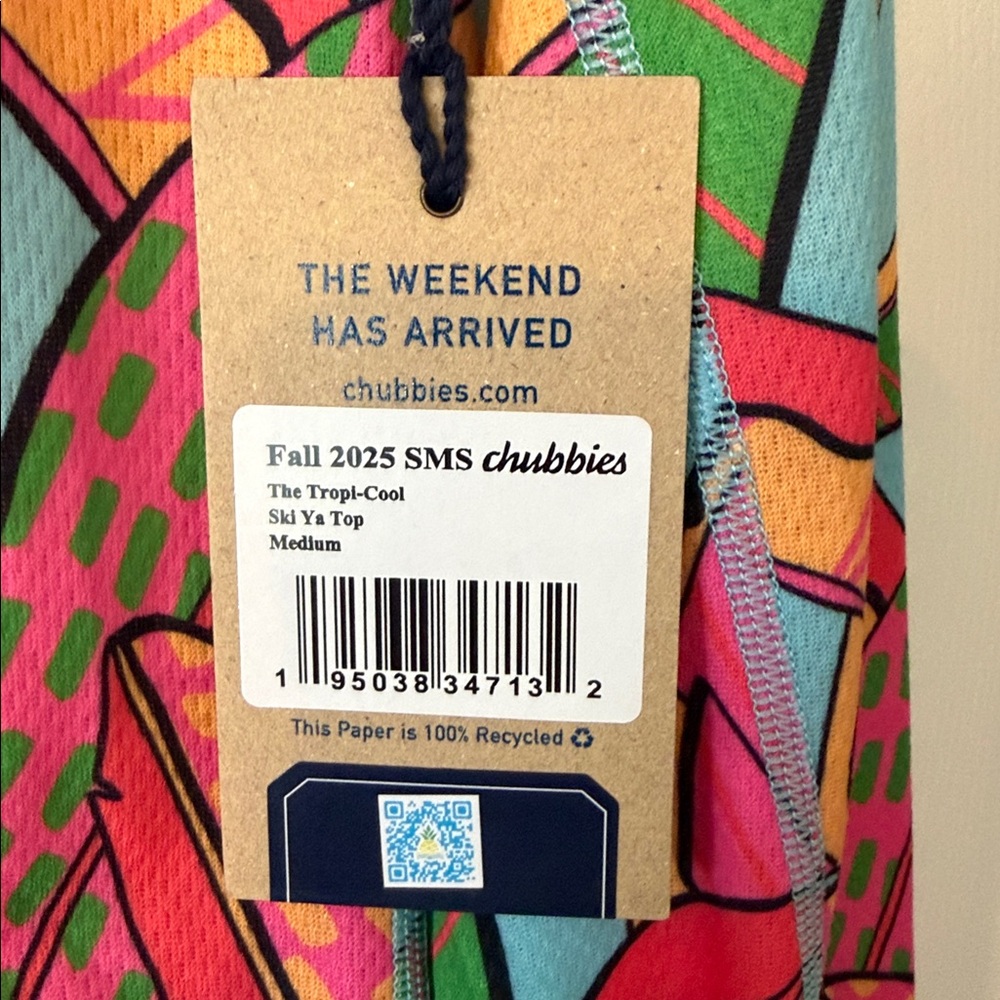 chubbies Bright Tropical Print shirt in Aqua, Pink & Green size M brand new - Picture 4 of 8
